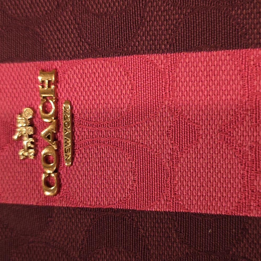 Coach Vibrant Pink and Red Striped Wristlet - Picture 2 of 4